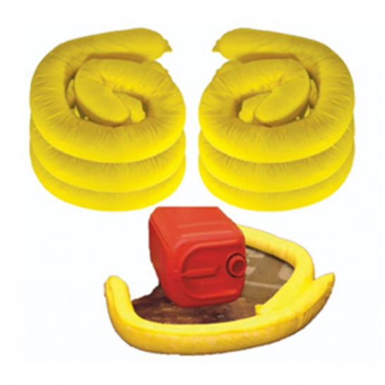 Chemical Absorbent Containment Socks 3m x 76mm. Yellow. 10pcs/pack. Hazchem