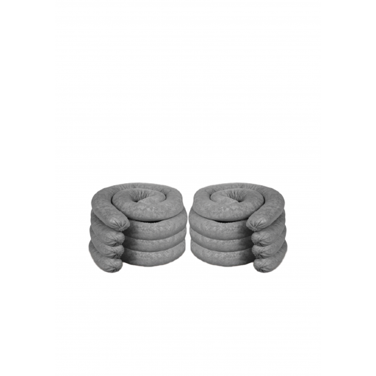 General Purpose Universal Absorbent Containment Socks 1.2m x 76mm. Grey. 10pcs/pack
