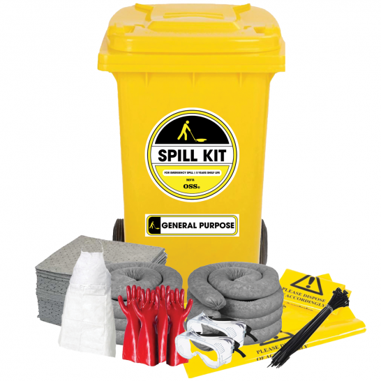 120Ltr General Purpose Spill Kit c/w Wheeled Bin