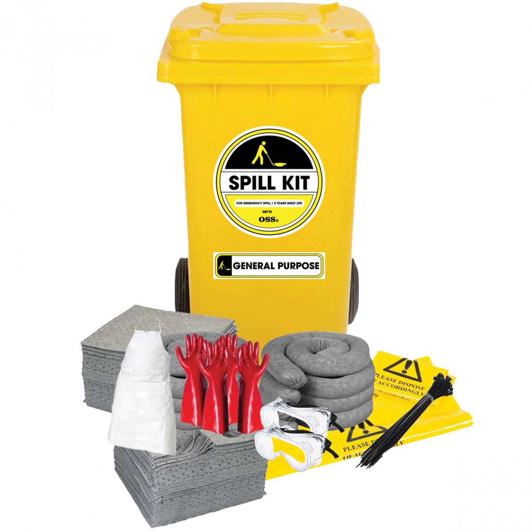 Buy 240Ltr General Purpose Spill Kit c/w Wheeled Bin | Ban Soon ...