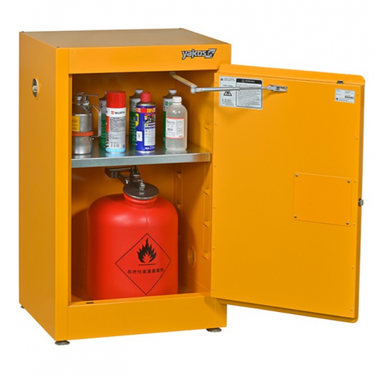 Flammable Safety Cabinet 12 Gallon / 45Ltr. 1 Door. Yellow