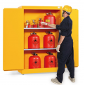 Flammable Safety Cabinet 90 Gallon / 340Ltr. 2 Doors. 2 Shelves. Yellow