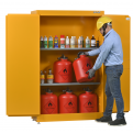Flammable Safety Cabinet 90 Gallon / 340Ltr. 2 Doors. 2 Shelves. Yellow