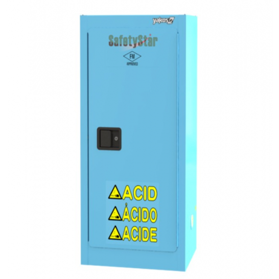 Acid / Corrosive Safety Cabinet 22 Gallon / 83Ltr. 1 Door. 3 Adjustable Shelves. Blue