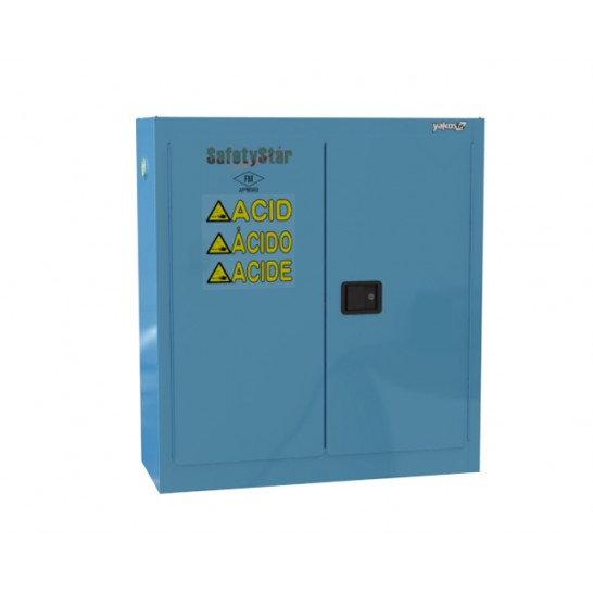 Acid / Corrosive Safety Cabinet 30 Gallon / 114Ltr. 2 Doors. 2 Shelves. Blue