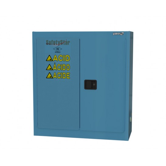 Acid / Corrosive Safety Cabinet 30 Gallon / 114Ltr. 2 Doors. 2 Shelves. Blue