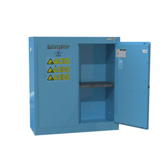 Acid / Corrosive Safety Cabinet 30 Gallon / 114Ltr. 2 Doors. 2 Shelves. Blue