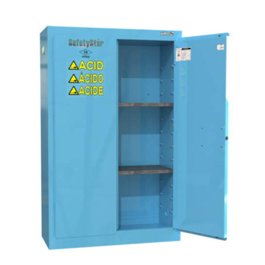 Acid / Corrosive Safety Cabinet 60 Gallon / 227Ltr. 2 Doors. 2 Shelves. Blue