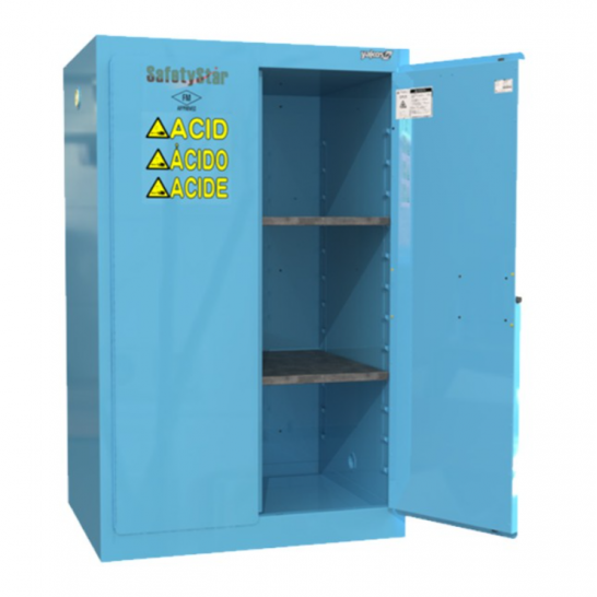 Acid / Corrosive Safety Cabinet 90 Gallon / 340Ltr. 2 Doors. 2 Shelves. Blue