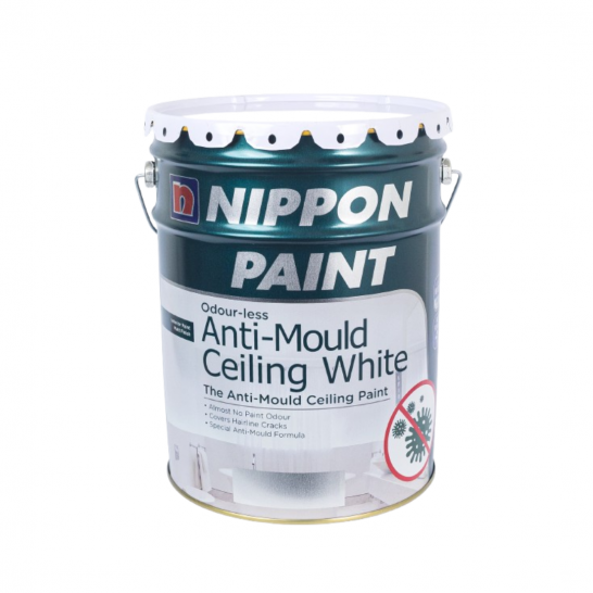 Nippon Odourless Anti-Mould Ceiling White Paint. 1L, 5L and 20L