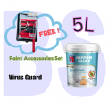 Nippon Paint VirusGuard Interior Wall Paint 5L. Free Paint Accessories Set.