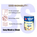 Nippon Easy Wash & Clean Interior Wall Paint. Matt Finish. 5L. Free Paint Accessories Set.