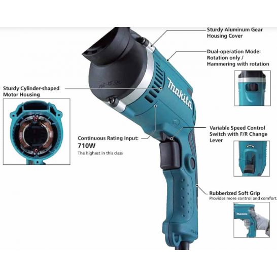 MAKITA HP1630 Hammer Drill 710W. Corded