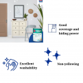 Nippon Aqua Bodelac Water-Based Enamel Paint. For Wood & Metal. Free Paint Accessories Set