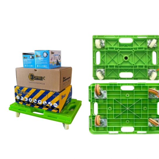 Plastic Turtle Trolley 100kg & 150kg capacity. PP Castor Wheels. Green