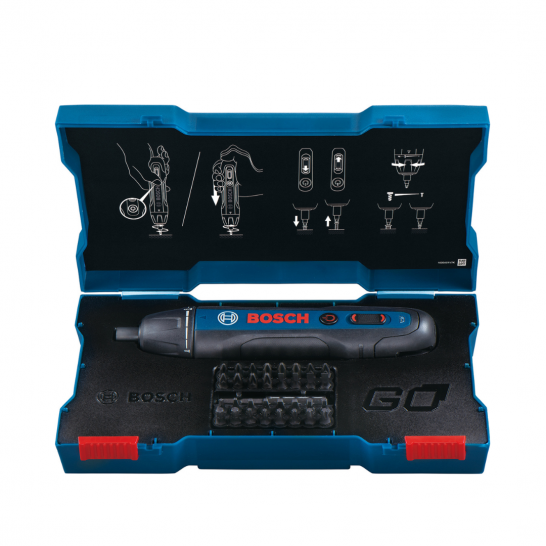 BOSCH GO 2 Professional Cordless Screwdriver Kit. Comes With 33pcs Screw Bits Set and Micro USB Cable