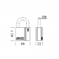 ABLOY Padlock PL330B. 25mm or 50mm Shackle