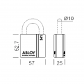ABLOY Padlock PL341B. 25mm or 50 mm Shackle