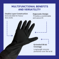 PROSAFE H/D Black Industrial Rubber Glove- per pair. 12inch (300mm).