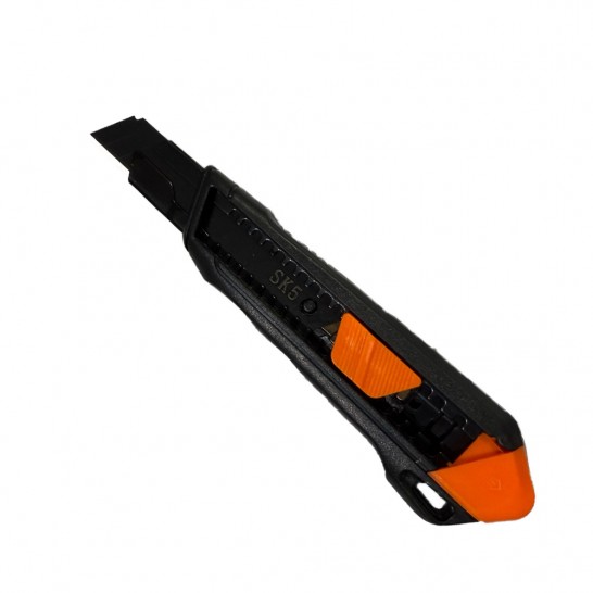 ELEPHANT Heavy Duty Pen Knife with lock. 18mm Utility Knife. Sharp black blade. With hole for tool lanyard attachment
