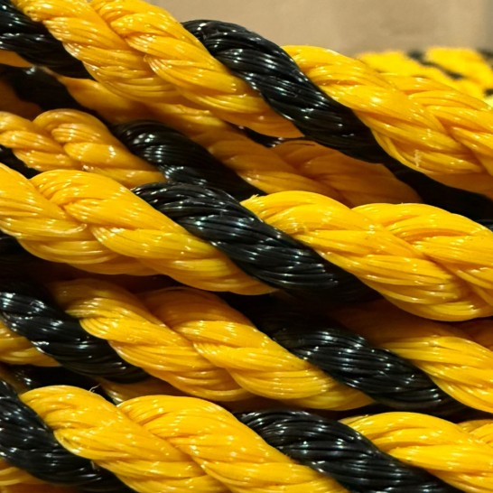 PROLOK Polyethylene Tiger Rope. Yellow Black. 6mm to 16mm. General Purpose Rope. DIY. Industrial packing. Marine. Transport.