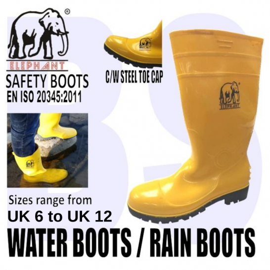 ELEPHANT PVC Safety Boots With Steel Toe Cap & Mid Sole