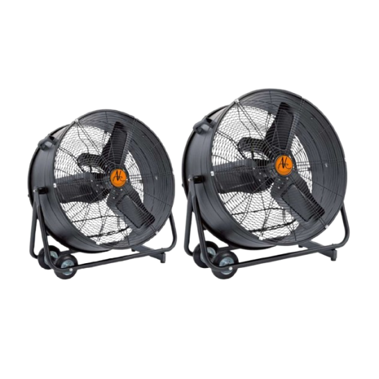 AIRKING 24" 110V High Velocity Drum Air Circulator Fan C/W Wheels. Drum Fan