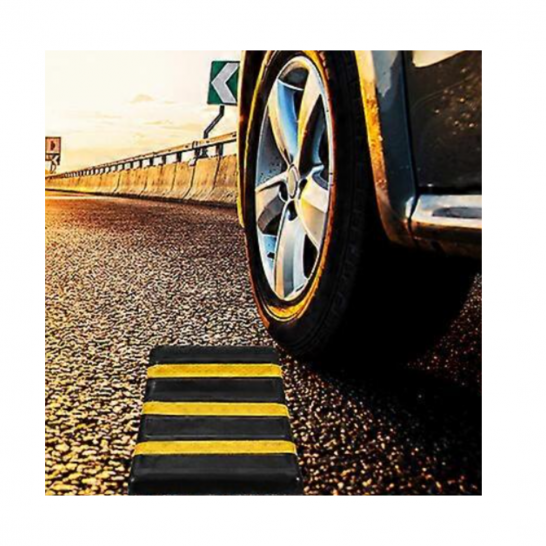 Rubber Wheel Chock Yellow Black