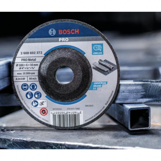 BOSCH PRO Metal Grinding Disc, 100 x 6 x 16 mm