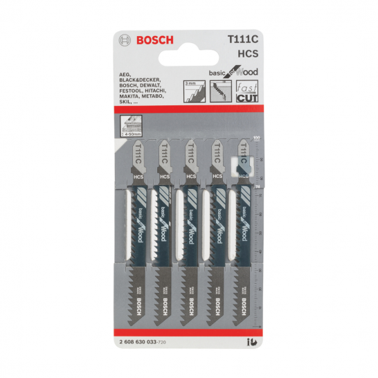 BOSCH T111C Basic for Wood Jigsaw Blade For Jigsaws