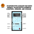 AIRKING Evaporative Cooler Fan with wheels, Bluetooth & Remote Control. Ionizer. Air Cooler. 435L
