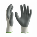 PROSAFE GRIP-27 Grey Nitrile Coated Glove-1pair. White/Grey Rubber Work Glove.