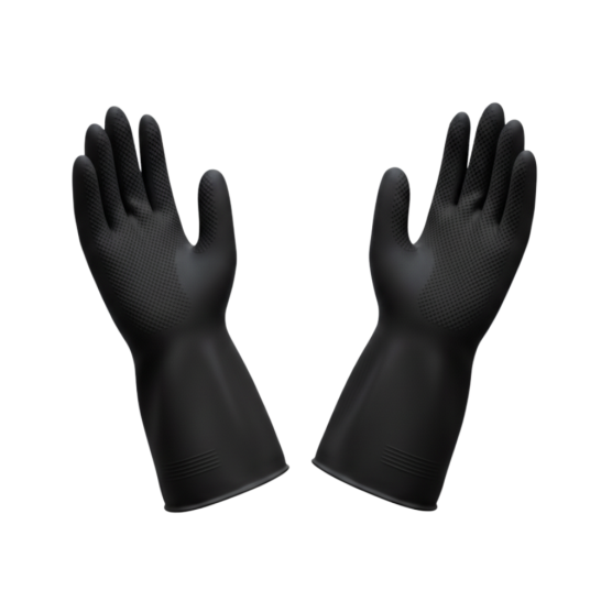 PROSAFE H/D Black Industrial Rubber Glove- per pair. 12inch (300mm).