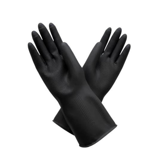 PROSAFE H/D Black Industrial Rubber Glove- per pair. 12inch (300mm).