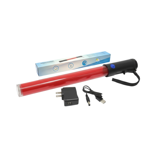 TENTO LED Rechargeable Traffic Command Stick Magnetic Red. Traffic Baton.