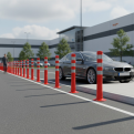 Flexible Bollard with Magnetic Base. 75cm height. Orange with Reflective Highly Visible.