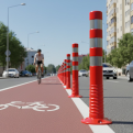 Flexible Bollard with Magnetic Base. 75cm height. Orange with Reflective Highly Visible.