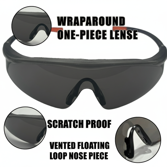 91797 Anti-Scratch Safety Eyewear (Smoke Lens) Spectacle