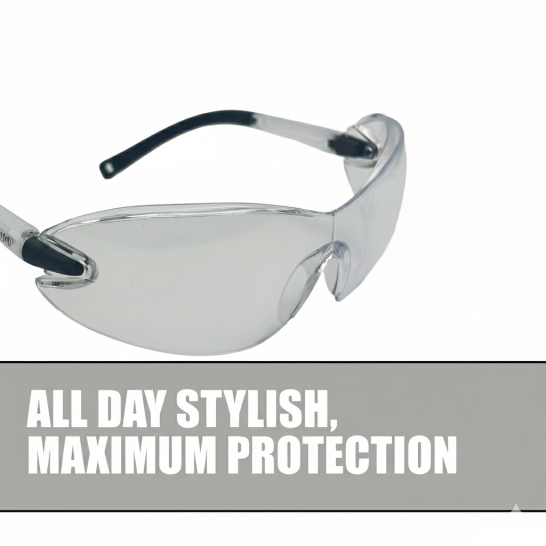 91835 Soft Rubber Temple End Safety Eyewear (Clear lens) Spectacle Spectacle