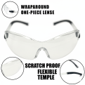 91835 Soft Rubber Temple End Safety Eyewear (Clear lens) Spectacle Spectacle