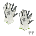 PROSAFE GRIP-27 Grey Nitrile Coated Glove-1pair. White/Grey Rubber Work Glove.