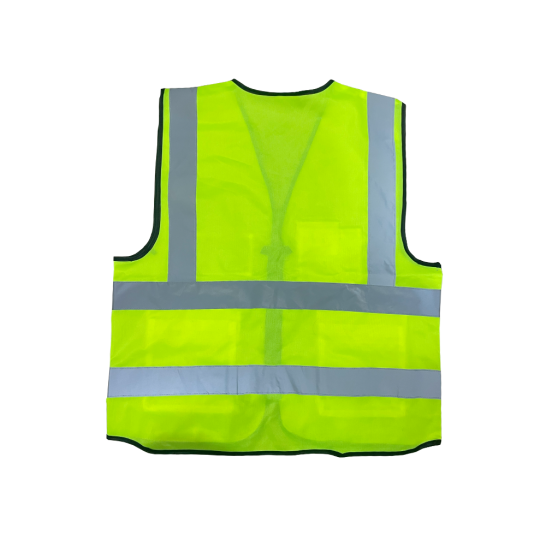 U-BEST Zip Type Safety Vest With Grey Reflective, Pocket & Name Tag