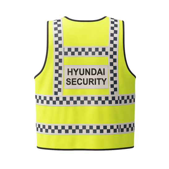 U-BEST Customized Security Safety Vest With Zip Pocket And Name Holder. Blue White Checkered High Visibility Reflective Zip Vest