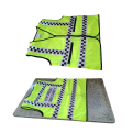 U-BEST Customized Security Safety Vest With Zip Pocket And Name Holder. Blue White Checkered High Visibility Reflective Zip Vest