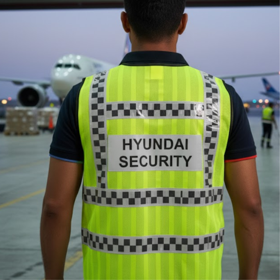 U-BEST Customized Security Safety Vest With Zip Pocket And Name Holder. Blue White Checkered High Visibility Reflective Zip Vest