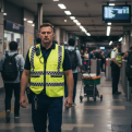 U-BEST Customized Security Safety Vest With Zip Pocket And Name Holder. Blue White Checkered High Visibility Reflective Zip Vest