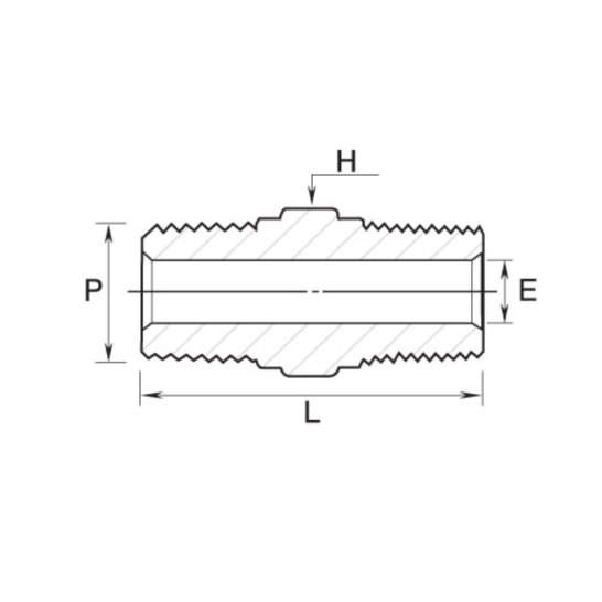DK-LOK BRASS Hex Nipple (Male NPT both ends) GNH Series