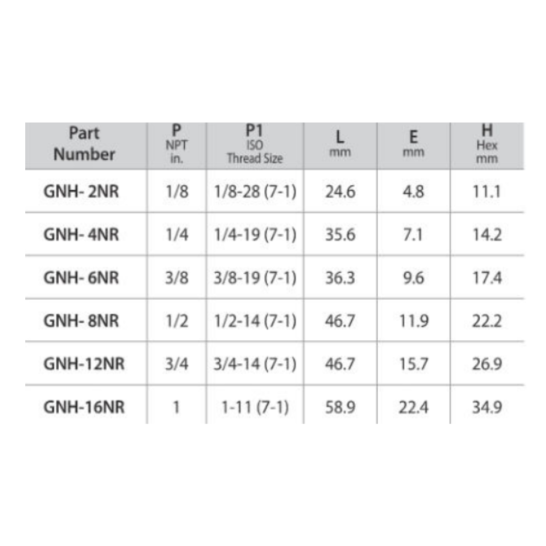 DK-LOK SS316 Hex Nipple (Male NPT to ISO Tapered) GNH Series