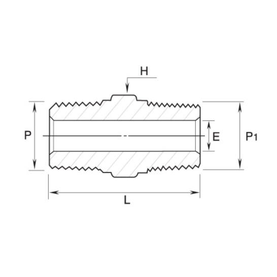 DK-LOK SS316 Hex Nipple (Male NPT to ISO Tapered) GNH Series