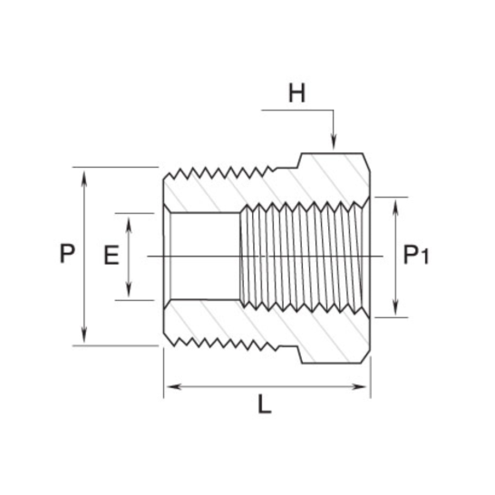 DK-LOK BRASS Reducing Hex Bushing (Male NPT to reduced female NPT) GHB Series